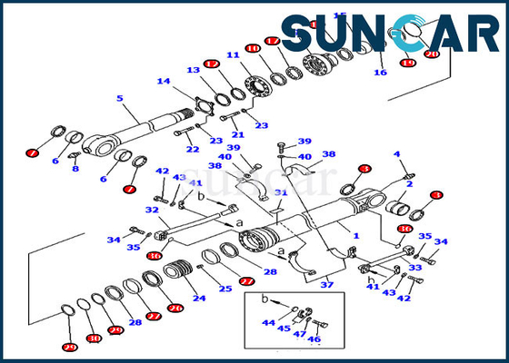 Yurtdışı Versiyonu Ekskavatör 707-99-59370 PC300-7 Kepçe Conta Tamir Takımı Hidrolik Silindir Komatsu