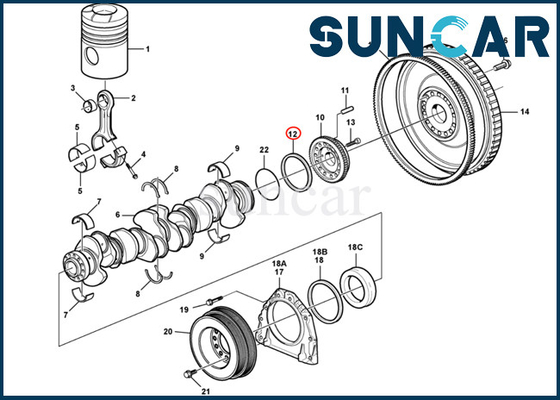 EC700B DEUTZ D16C D16E D13 için Yüksek Kaliteli Aşınmaya Dayanıklı Krank Mili Yağ Keçesi VOE20441481 SUNCARVO.L.VO