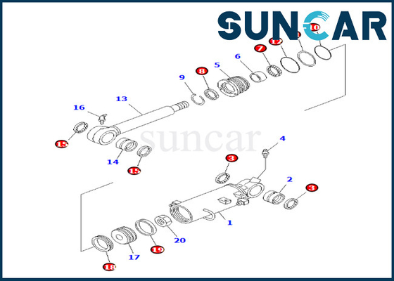 Bıçak Silindiri Servis Kiti 707-98-31110 7079831110 Komatsu PC35MR-1 için Bıçak Silindir Sızdırmazlık Kiti