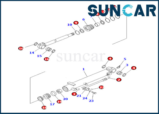 Bıçak Açısı Silindir Sızdırmazlık Kiti 707-98-13220 7079813220 Komatsu PC35MR-3 PC35MR-2'ye Uyar