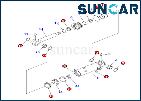 707-98-24770 7079824770 PC35MR-3 PC35MR-2 için Bıçak Kaldırma Silindiri Servis Kiti Komatsu