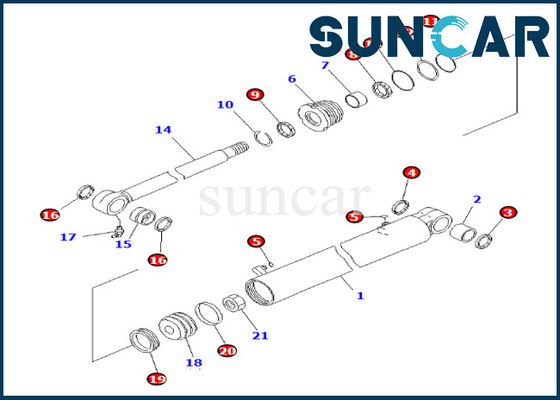 Komatsu 7079829630 707-98-29630 PC35MR-3 PC35MR-2 için Bom Dönüş Silindir Conta Tamir Takımı
