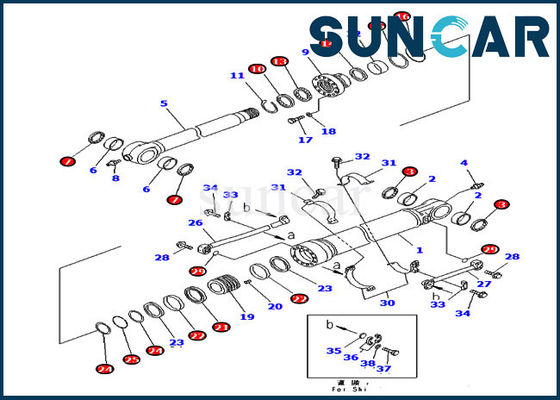 707-99-59610 Silindir Servis Kiti Conta Kitleri 7079959610 PC300LC-7 PC350LC-7 Komatsu Model Parçaları