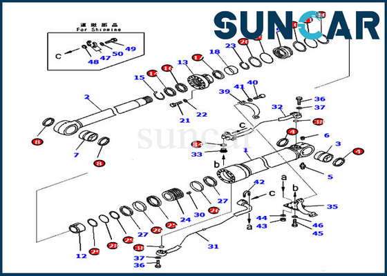 PC350-8 PC300-8 707-99-58081 Komatsu Keçe Tamir Takımı Bom Hidrolik Silindir Yağ Keçesi Takımı
