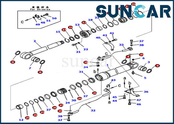 707-99-58031 7079958031 Bom Servis Kiti KOMATSU PC350-8 PC300-8 PC300LC-8 için Silindir Conta Kiti