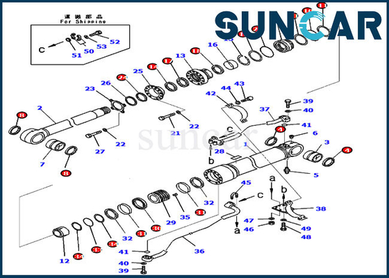 PC300-8 Komatsu 707-99-59362 Bom Silindiri Tamir Takımı 7079959362 Hidrolik Yedek Yağ Keçesi Takımı