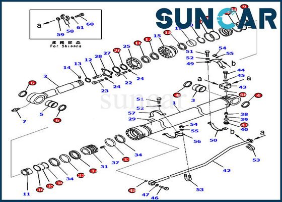 707-99-72281 Model Ekipman PC300-8 Komatsu İç Parçaları İçin Kol Silindir Conta Kiti Tamir Takımları