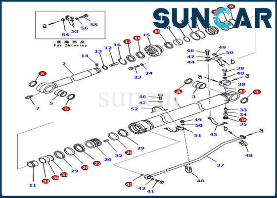 Kol Silindiri Servis Kiti 707-99-72350 7079972350 Ekskavatör PC300-8 Komatsu Yağ Keçesi Kiti
