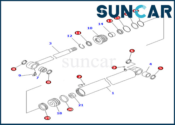 Komatsu 707-98-29670 7079829670 PC35MR-3 Yağ ve Aşınmaya Dayanıklı Bom Salıncak Silindir Conta Kiti