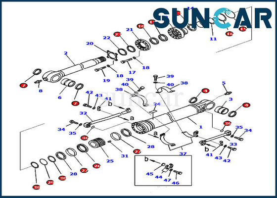 Sızdırmazlık Kiti Kova Silindir 707-99-59371 Yağ Keçesi Kiti KOMATSU PC300-8 Ağır Ekipmana Uyar