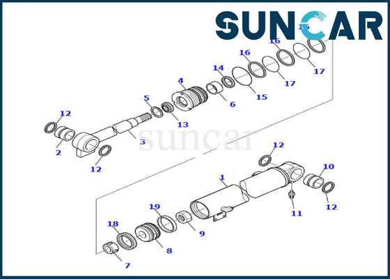 Bom Silindiri Sızdırmazlık Kiti 878000537 Komatsu PC35R-8 için Bom Silindiri Contası Tamir Takımı
