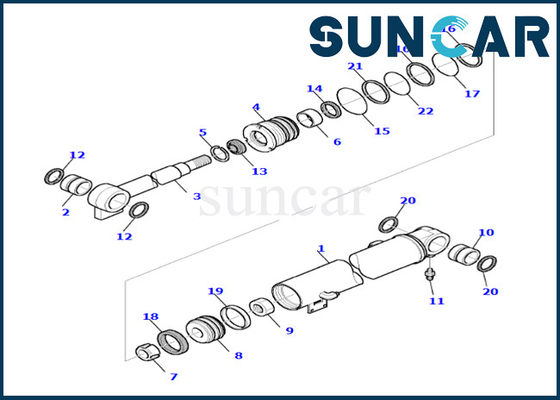 Bom Silindiri Tamir Contası Kiti 878000654 PC35R-8 için Komatsu Bom Silindiri Contası Tamir Takımı