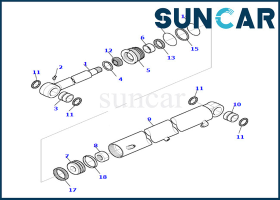 878000657 Bom Dönüş Silindir Conta Kiti Komatsu PC35R-8 Bom Dönüş Silindir Contası Tamir Takımına Uyar