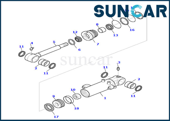 Bıçak Silindir Conta Kiti 878000658 PC35R-8'e uyar Komatsu Bıçak Silindiri Tamir Contası Kiti