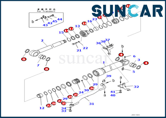 Bom Silindir Conta Kiti 707-99-59141 7079959141 Komatsu PC360LC-10 PC360NLC-10 Bom Silindiri Servis Kiti