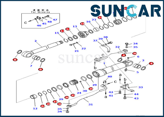 Bom Silindiri Sızdırmazlık Kiti 707-99-59140 707-99-59140 Komatsu PC360LC-10 PC390LL-10 için