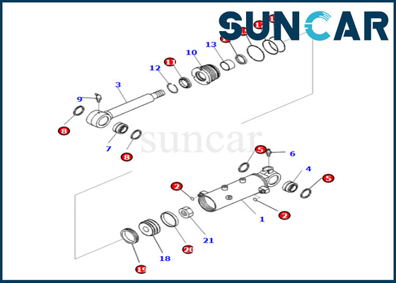 Bıçak Silindir Conta Kiti 707-98-30550 7079830550 PC35MR-3 için Komatsu Bıçak Silindiri Servis Kiti