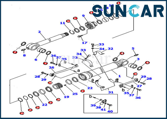 PC360-8M0 PC390LC-8M0 721-98-01080 Komatsu Kova Keçesi Tamir Takımı Silindir Yağ Keçesi Kitleri