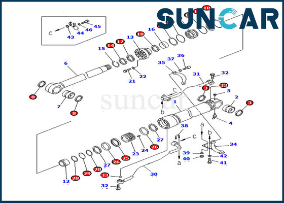 707-99-58140 Bom Silindiri Tamir Conta Kiti Yağ Direnci PC300LC-6 Komatsu Conta Kiti