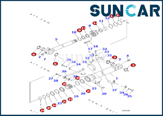 7239800570 723-98-00570 Kova Silindir Conta Tamir Takımı Komatsu PC490LC-10 PC360NLC-11 PC360LC-11