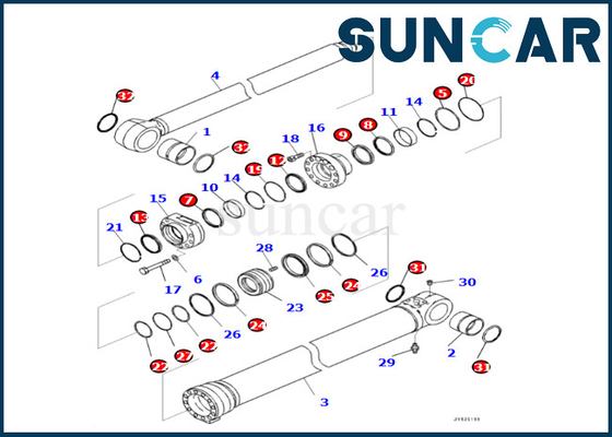 Bom Silindiri Sızdırmazlık Kiti Komatsu 7219802600 721-98-02600 PC360LCI-11 için PC390LCI-11