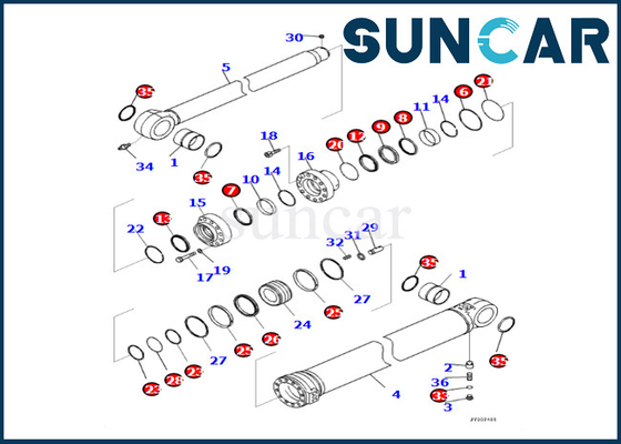 Komatsu Kol Silindiri Tamir Contası Kiti 7219801981 721-98-01981 PC360LCI-11 PC390LCI-11 için