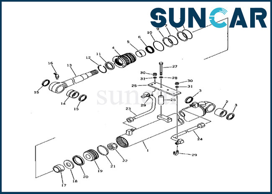 21X-63-02020 21X6302020 PC38UU-1 Komatsu Kol Silindir Sızdırmazlık Kiti için Kol Silindir Conta Kiti