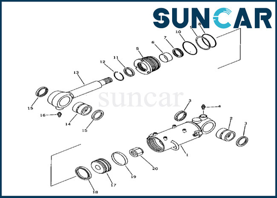 Bıçak Silindir Conta Takımı 21X-63-02050 21X6302050 PC38UU-1 için Komatsu Bıçak Silindiri Tamir Takımı