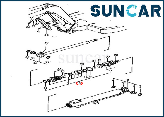 YM172142-99340 Bom Sızdırmazlık Kiti Komatsu PC30FR-1 PC30FR-2 Conta Kitleri için Hidrolik Silindir