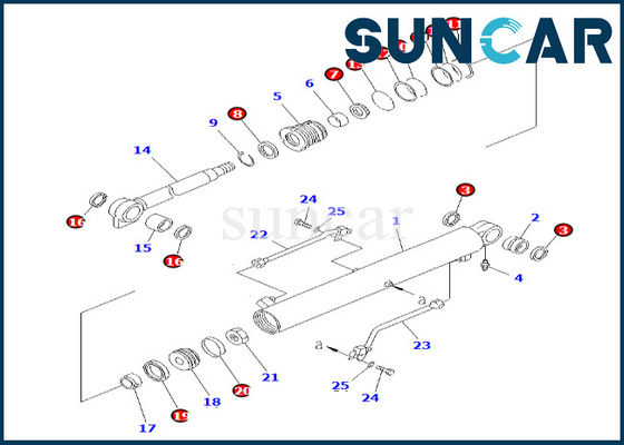 Bom Silindiri Servis Kiti 707-98-25600 7079825600 PC38UU-2 için Komatsu Bom Silindir Sızdırmazlık Kiti
