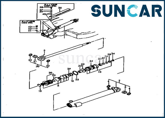 Komatsu İç Parçaları YM172168-72201 Ekskavatör Servis Kiti PC30FR-1 PC30FR-2 Conta Kiti için Döner Silindir