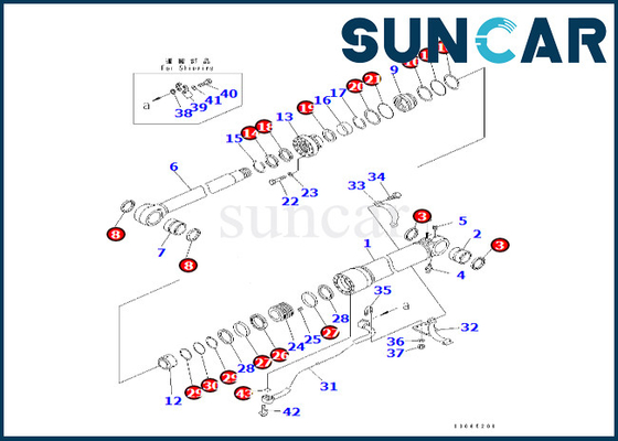 Komatsu 7079967870 707-99-67870 Bom Silindiri Tamir Contası Kiti PC400LC-8 PC400-8 PC400-8R'ye Uyar