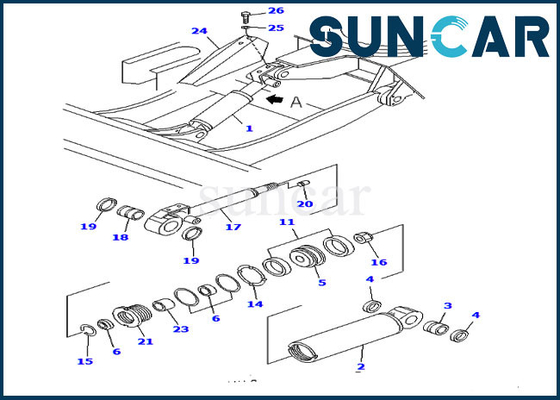 YM172142-99340 YM17214299340 Komatsu Modelleri İçin Bom Tamir Contası Kiti PC30FR-1 PC30FR-2