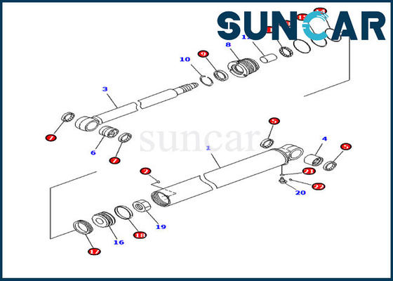 PC35MR-3 PC30MR-3 KOMATSU 707-98-23870 7079823870 Kol Conta Takımı Hidrolik Silindir