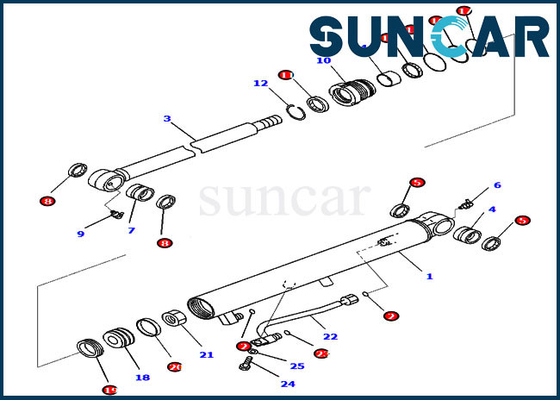 Komatsu PC35MR-3 PC30MR-3 Model Parçaları için Kova Silindir Servis Kiti 707-98-14350 7079814350
