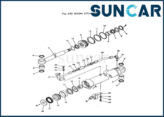 20T-63-56101 20T6356101 Bom Silindiri Sızdırmazlık Kiti Komatsu PC40-1 Bom Silindiri Servis Kiti için