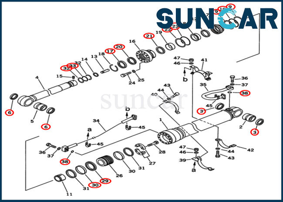 Kol Sızdırmazlık Kiti 707-99-68515 PC400-5D PC400-6C Ekskavatör Komatsu Silindir Tamir Conta Takımı