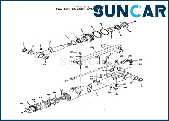 Kova Silindir Tamir Takımı 20T6376105 20T-63-76105 PC40-1 PC40-2 Komatsu için Kova Silindir Conta Kiti