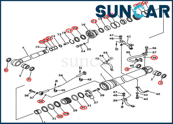 707-99-69500 ​​7079969500 ​​Kol Silindir Conta Tamir Takımı Yurtdışı Versiyonuna Uyar PC450-6 PC450LC-6 Komatsu