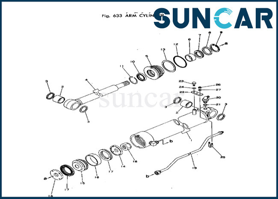 20T-63-66103 20T6366103 Kol Silindiri Sızdırmazlık Kiti Komatsu PC40-1 PC40-2 Kol Silindiri Tamir Takımına Uyar