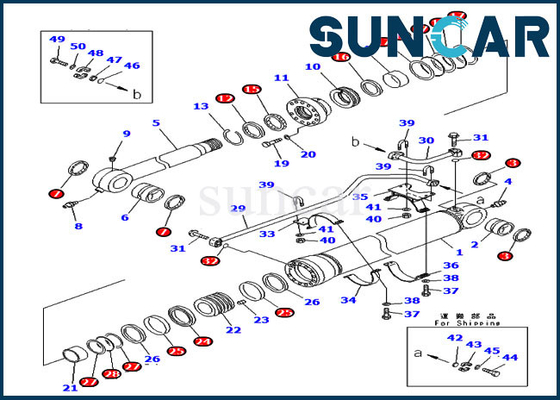 Kova Conta Kiti Hidrolik Silindir 707-99-68560 PC600-6 PC600LC-7 PC800-7 Komatsu Modellerine Uyar