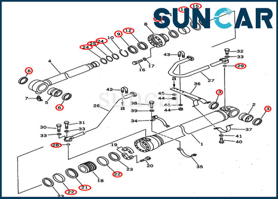 707-99-50600 Komatsu Kova Silindir Conta Kiti PC400-5 PC400LC-5 Alt Damperli Yükleyici için Servis Kitleri