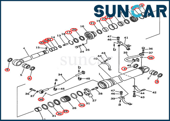 Kol Sızdırmazlık Kiti 707-99-69505 Ağır Hizmet Bom Komatsu PC400-6C için Hidrolik Silindir Tamir Takımları