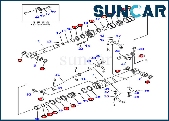 707-99-69525 7079969525 PC400-6C PC400LC-6Z KOMATSU Ağır Hizmet Bomu için Kol Silindiri Servis Kiti