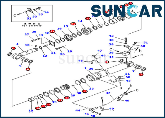 Ekskavatör Kolu Servis Kiti Parçaları 707-99-69770 7079969770 Komatsu PC400-7 PC400LC-7 Hidrolik Silindir için