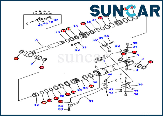 PC400-7 PC400LC-7 KOMATSU 707-99-72310 7079972310 Bom Silindir Conta Kiti Ekskavatör Servis Kitleri