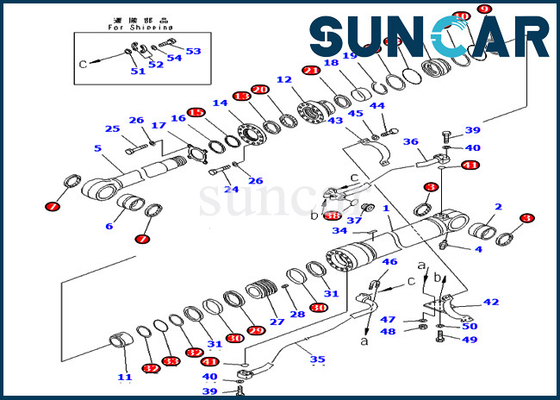 707-99-65200 7079965200 Komatsu Modelleri için Bom Silindiri Servis Kiti PC400-7 PC400LC-7 Sızdırmazlık Kiti