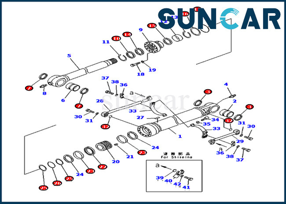 707-99-66260 Kova Servis Kiti PC400-7 PC400LC-7 Silindir Komatsu Hidrolik Yağ Keçesi Kiti İçin Uyar