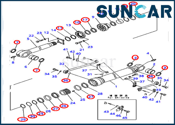 PC400-7 PC400LC-7 Komatsu 707-99-72290 7079972290 Ekskavatör Tamir Conta Takımı Kepçe Hidrolik Silindir