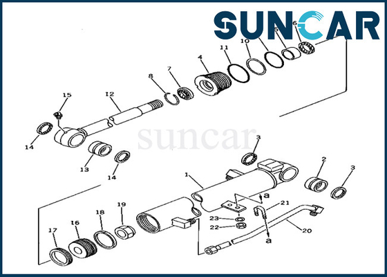 Döner Silindir Conta Kiti Döner Silindir Tamir Takımı 20T6302140 20T-63-02140 Komatsu PC40-6 için